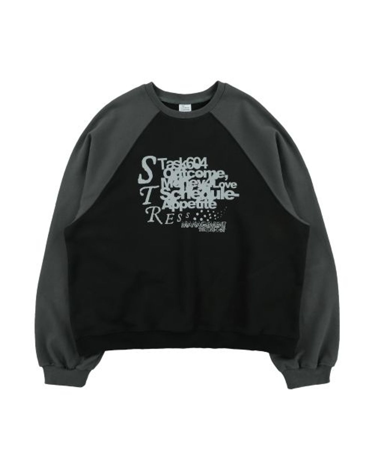 더콜디스트모먼트(THE COLDEST MOMENT) TCM stress raglan mtm (black/charcoal)