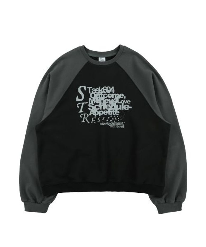 TCM stress raglan mtm (black/charcoal)