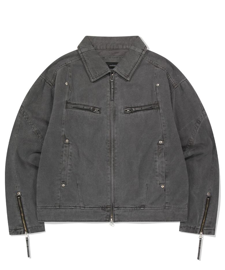 OVERDYED BIKER JACKET CHARCOAL(MG2ESMJ241A)