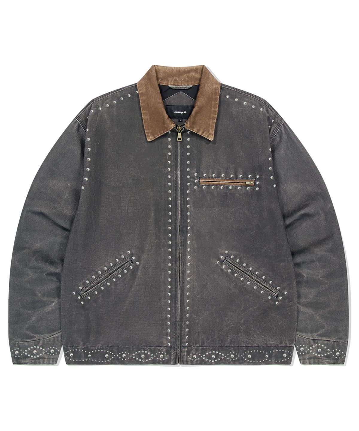 마하그리드(MAHAGRID) ALLOVER VINTAGE PRINT WORK JACKET BLACK(MG2ESMJ242A)