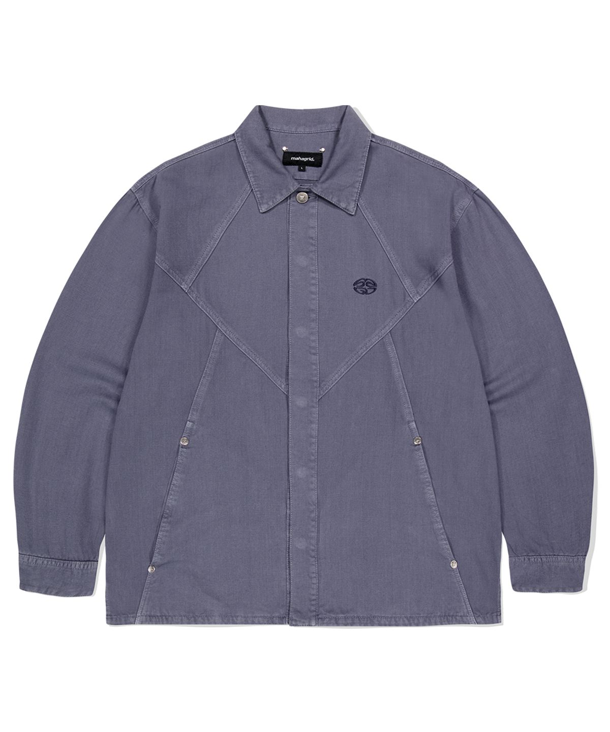 마하그리드(MAHAGRID) PIGMENT DYED PANEL SHIRT PURPLE(MG2ESMW310A)