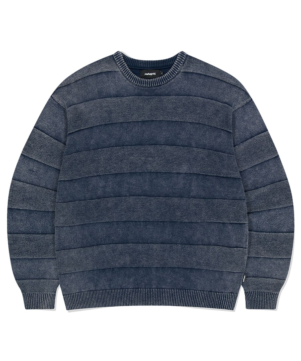 마하그리드(MAHAGRID) WASHED STRIPE KNIT NAVY(MG2ESMK600A)