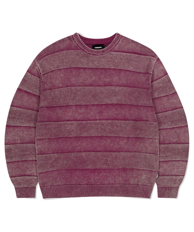 WASHED STRIPE KNIT PINK(MG2ESMK600A)