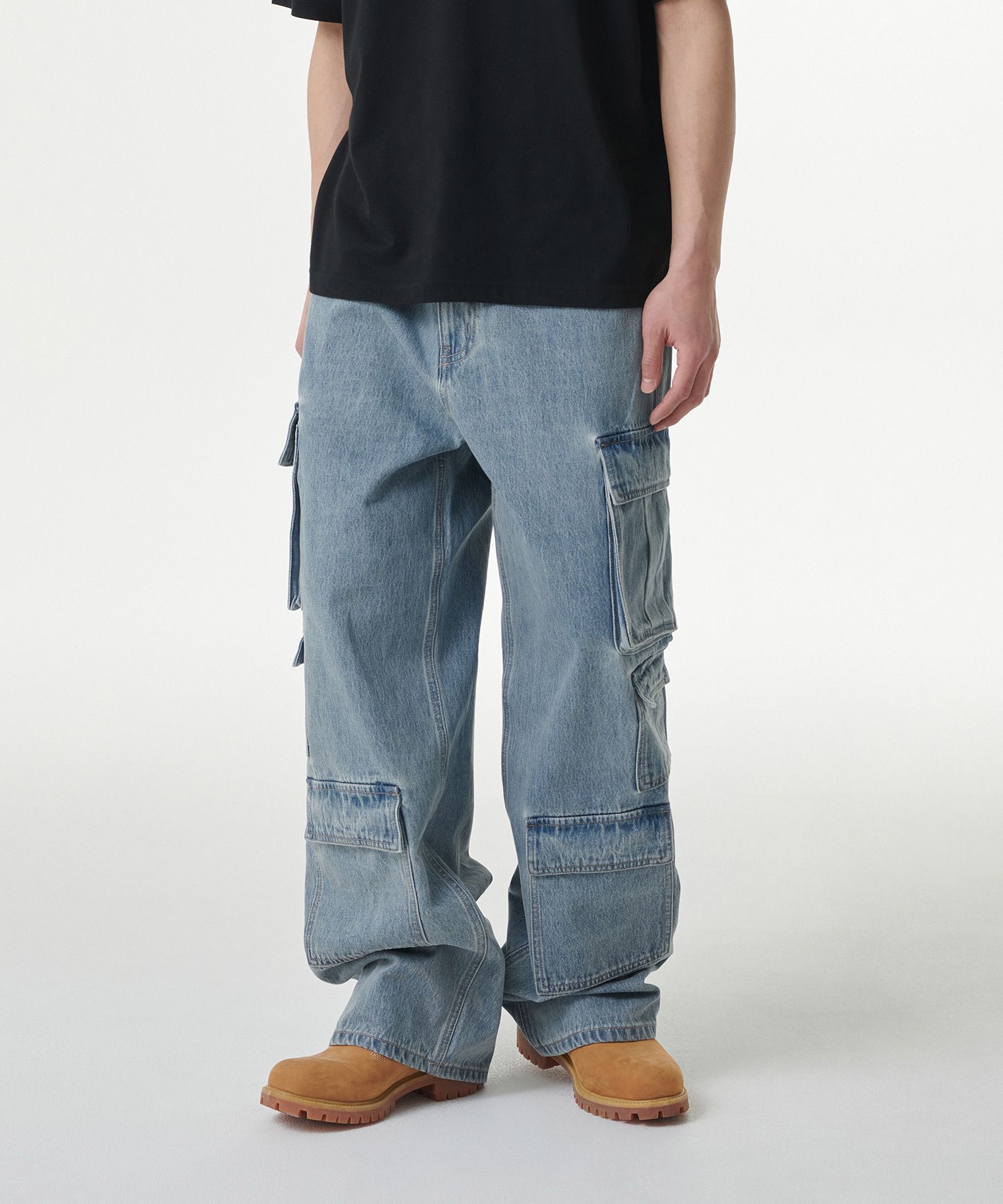 ★MUSINSA STANDARD★ Wide Multi Pocket Cargo Denim Pants Was MUSINSA | MUSINSA STANDARD Wide Multi Pocket Cargo Denim