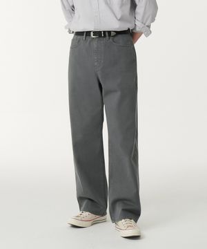 가먼트 다잉 와이드 데님 팬츠 [세이지 그레이]