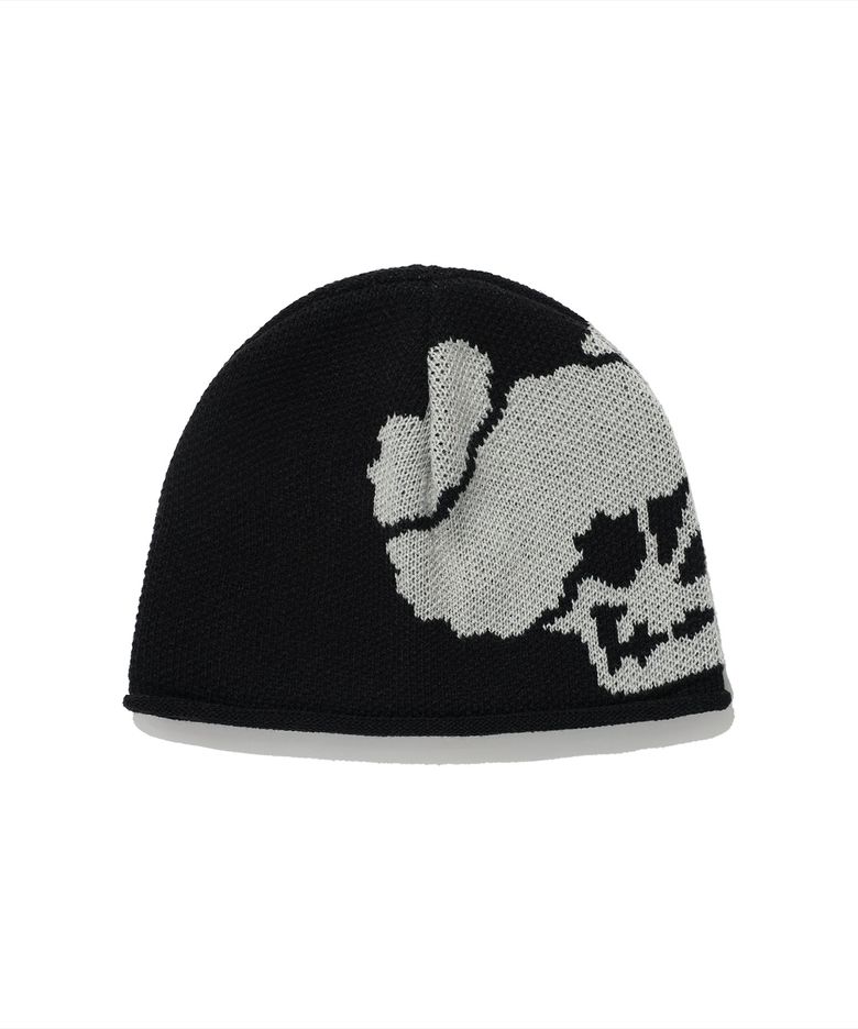 SKULL HEAD KNIT BUCKET HAT_BLACK(NG2ESUAB21A)