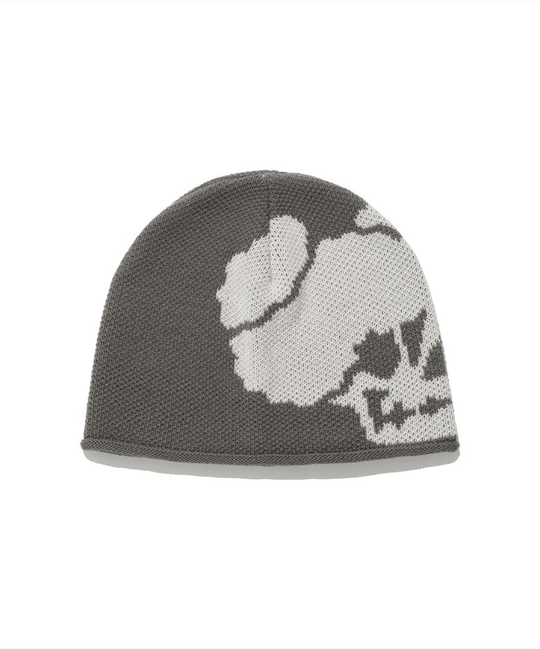 SKULL HEAD KNIT BUCKET HAT_CHARCOAL(NG2ESUAB21A)