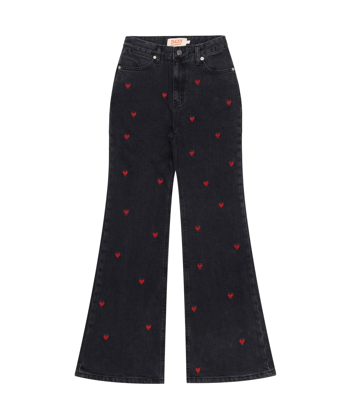 데이지신드롬(DAISY SYNDROME) DAISY HEART BOOTCUT PANTS black