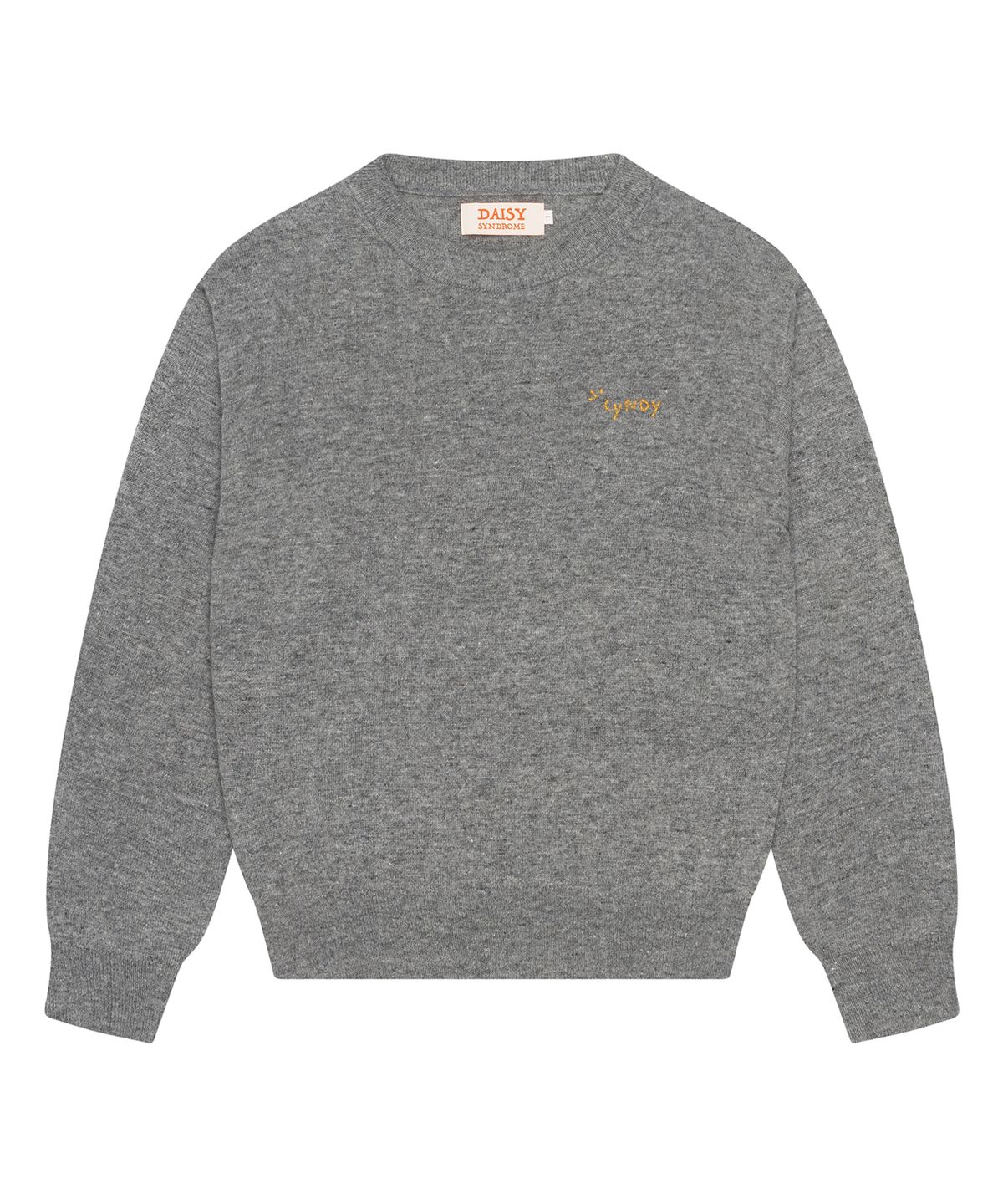 데이지신드롬(DAISY SYNDROME) HEART PACTH CREWNECK KNIT charcoal