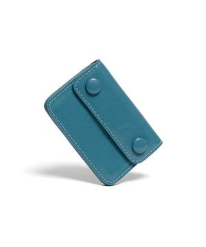 도트 3단 아코디언 동전 카드지갑 더스티블루