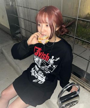 LIGHTNING SKELETON LS TEE BLACK(CV2ESUT553A)