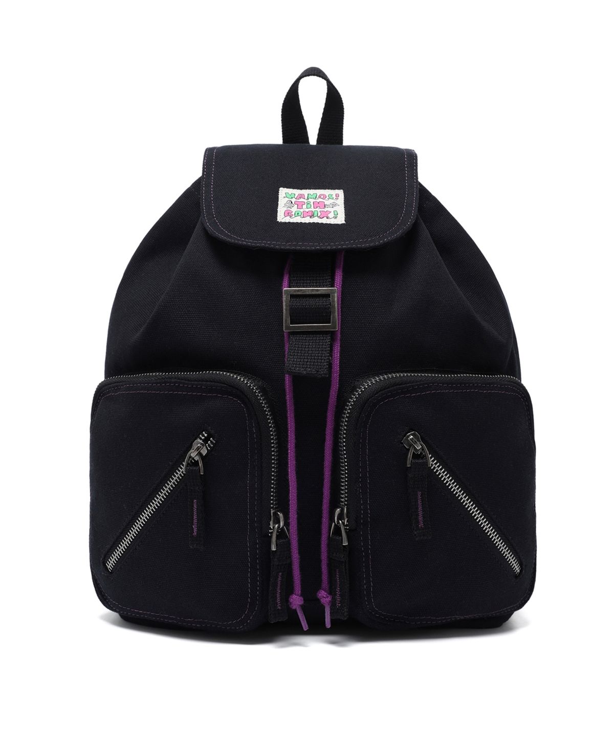 팀코믹스(TIMCOMIX) VINTAGE DRAW STRING BACKPACK BLACK