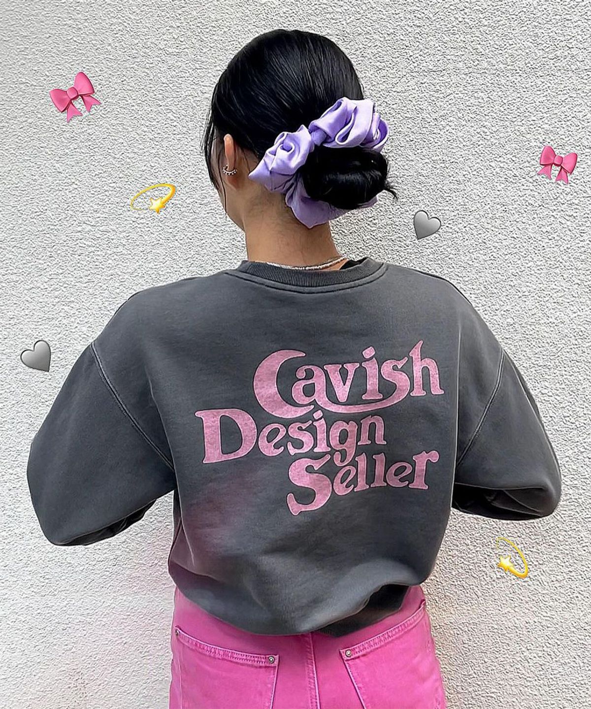 카비시(CAVISH) W PIGMENT SELLER LOGO SWEATSHIRT CHARCOAL(CV2ESFM444A)