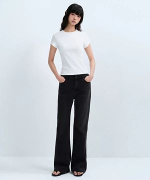 우먼즈 부츠 컷 데님 팬츠 [워시드 블랙]