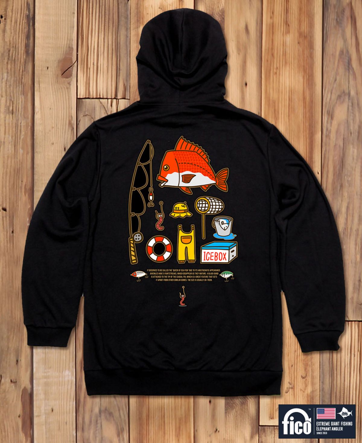 돌돌(DOLDOL) FICO-HOODY-145  익스트림 낚시 브랜드  피코 캐릭터 그래픽 후드티 후디