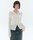 우먼즈 버티컬 크로셰 슬림 칼라드 가디건 [아이보리]