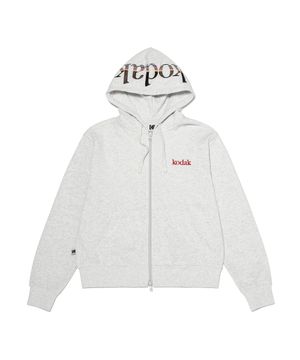 레인보우 빅로고 후드 집업 우먼 WHITE MELANGE