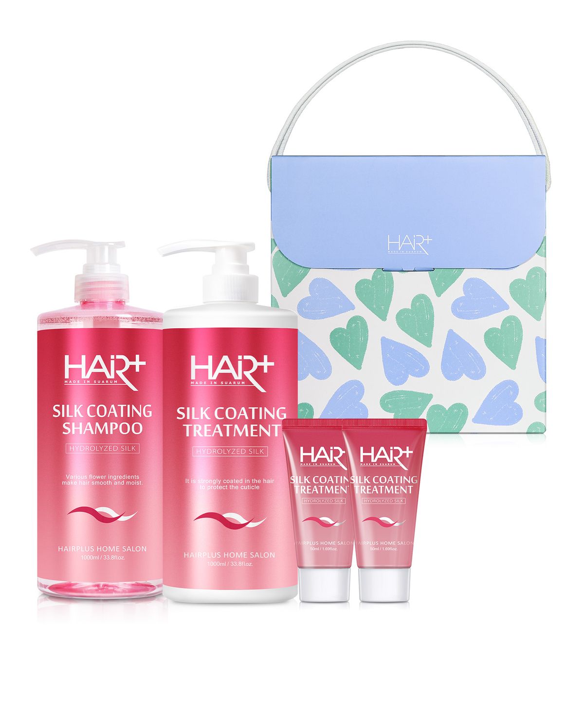 헤어플러스(HAIRPLUS) 물미역 실크 단백질 샴푸 트리트먼트 복구클리닉 선물세트