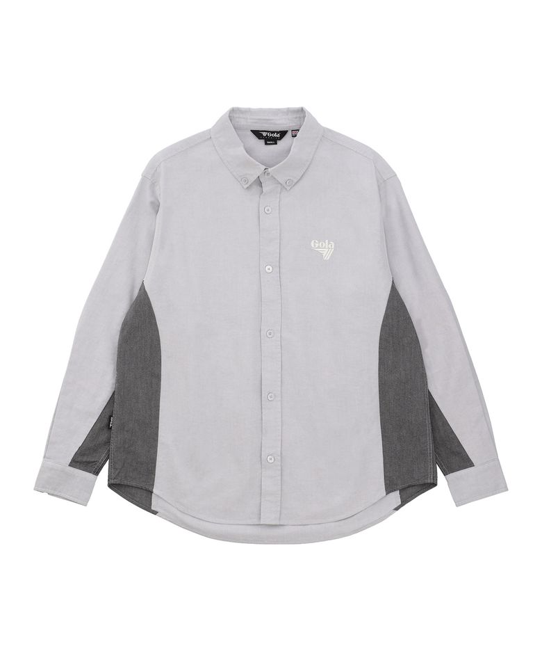 COLOR BLOCK OXFORD SHIRTS [GRAY]