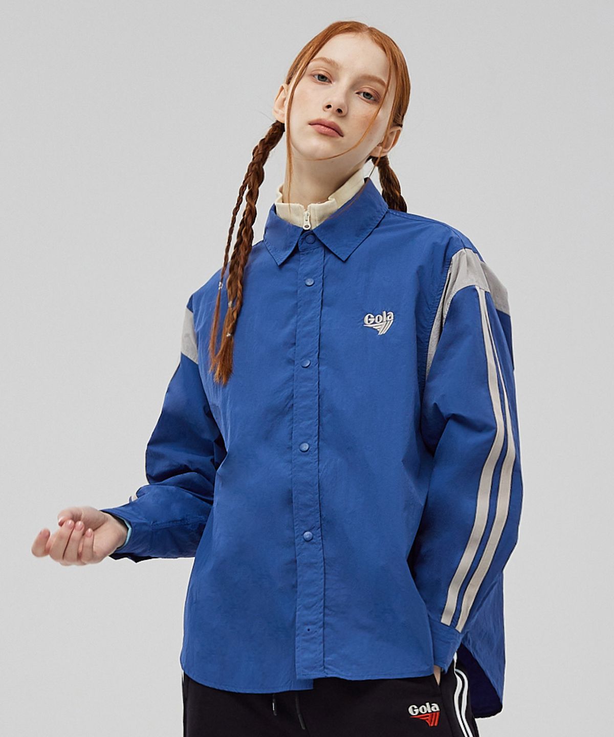 골라(GOLA) TRACK COLOR BLOCK SHIRTS [BLUE]