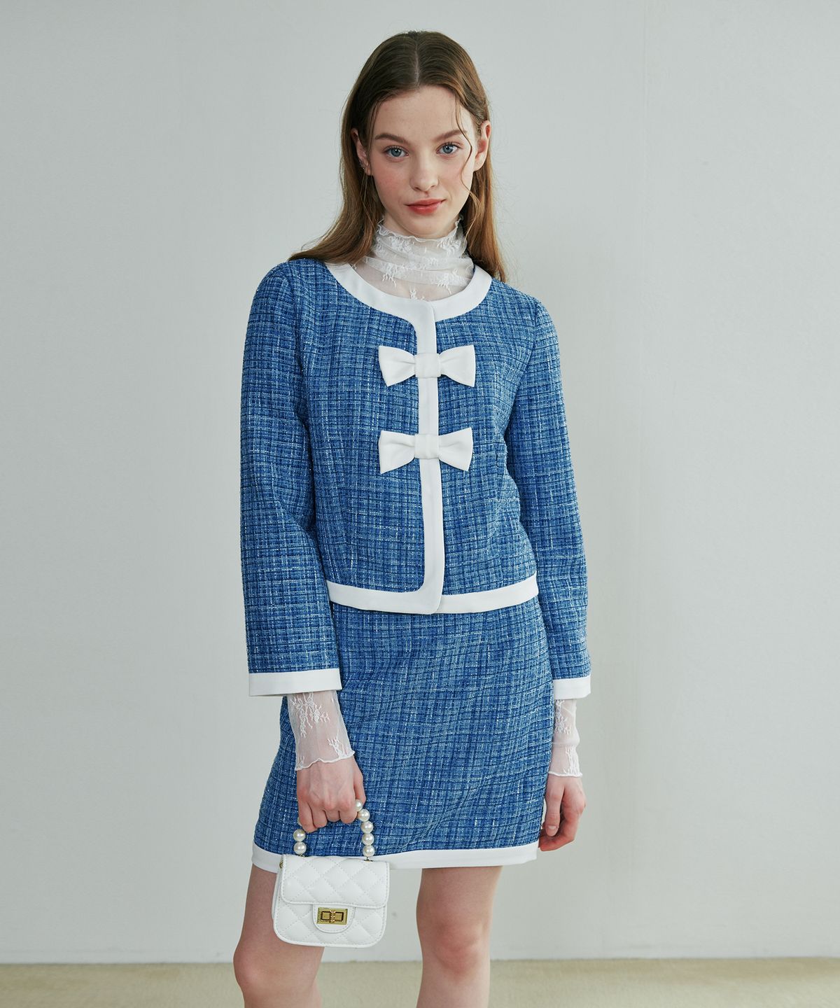 루루슈(LULUCHOU) Bling Tweed Set Up - BLUE