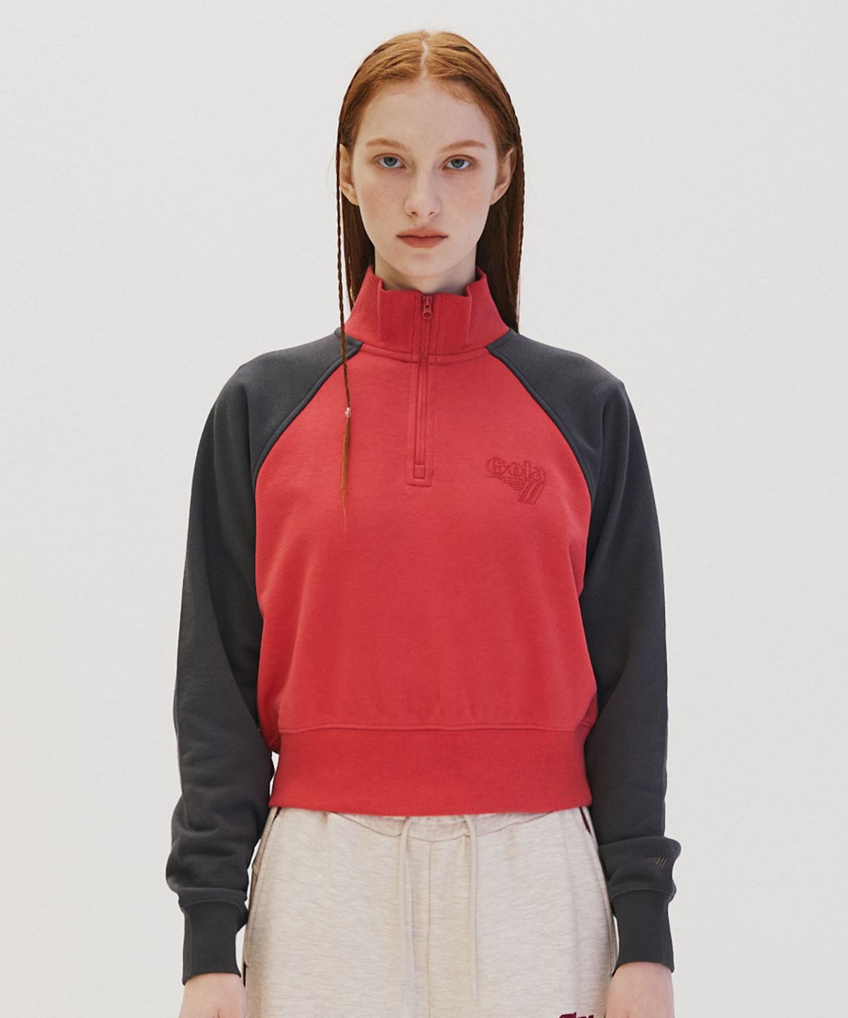 골라(GOLA) W RAGLAN COLOR BLOCK SWEATSHIRTS [PINK]