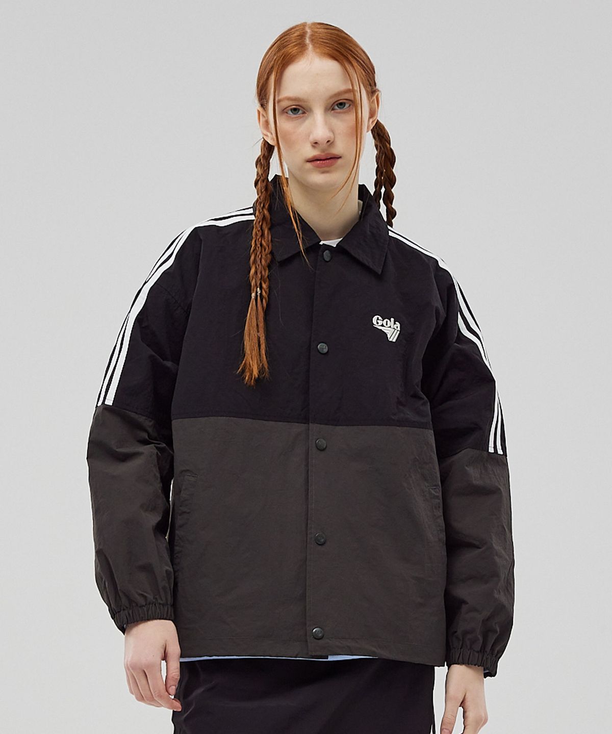골라(GOLA) TRACK COLOR BLOCK JUMPER [BLACK]