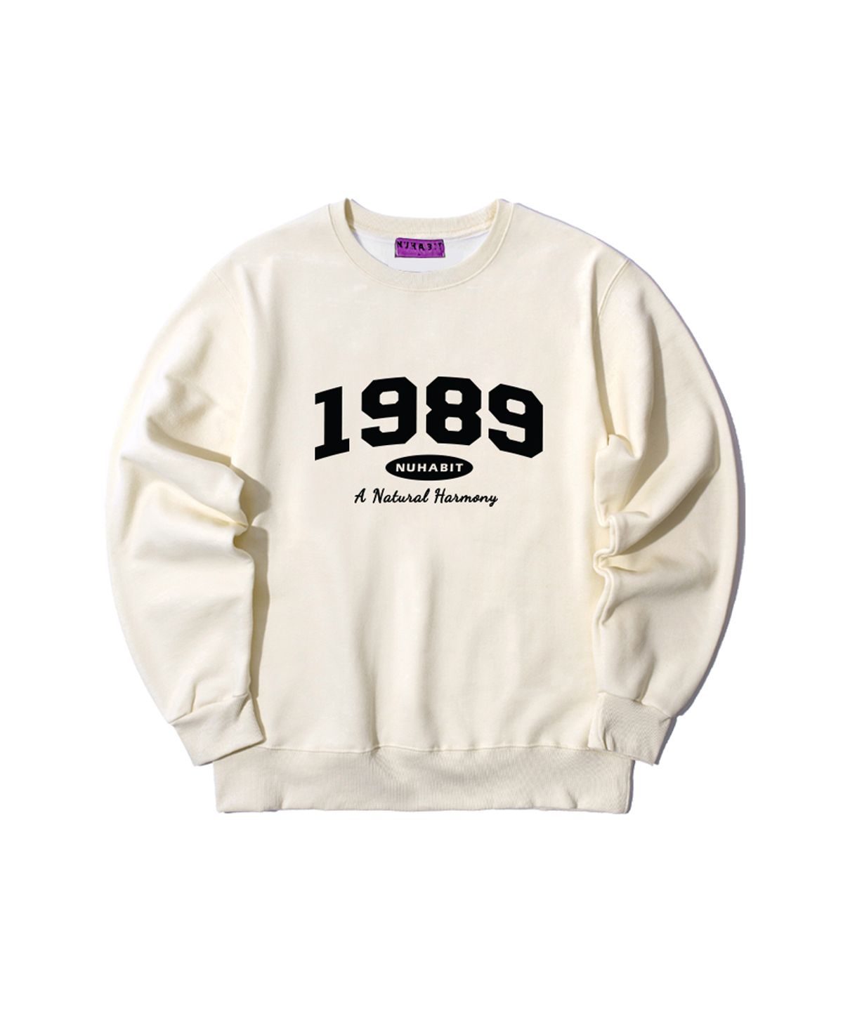 뉴해빗(NUHABIT) N/H DAILY CLOTHES 오버핏 기모 맨투맨_아이보리 (SOM4-4NH1191)