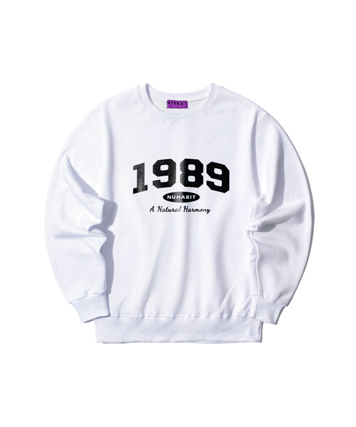 뉴해빗(NUHABIT) N/H DAILY CLOTHES 오버핏 기모 맨투맨_화이트 (SOM4-4NH1191)