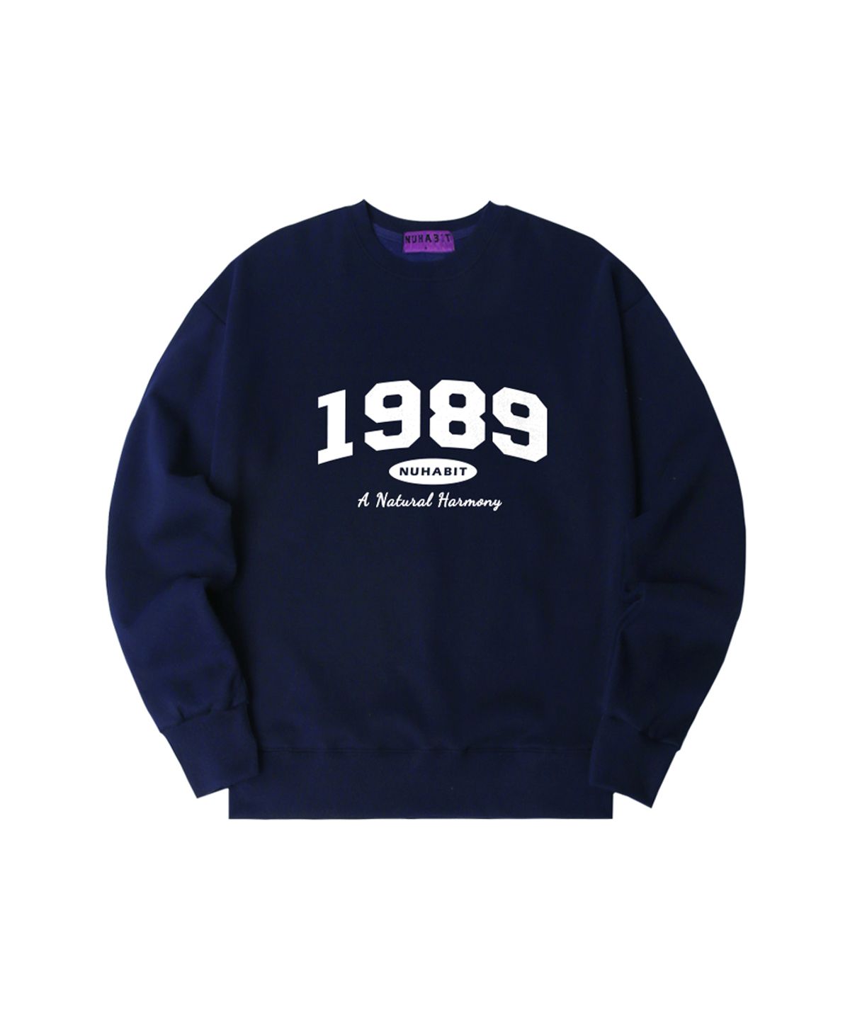 뉴해빗(NUHABIT) N/H DAILY CLOTHES 오버핏 기모 맨투맨_네이비 (SOM4-4NH1191)