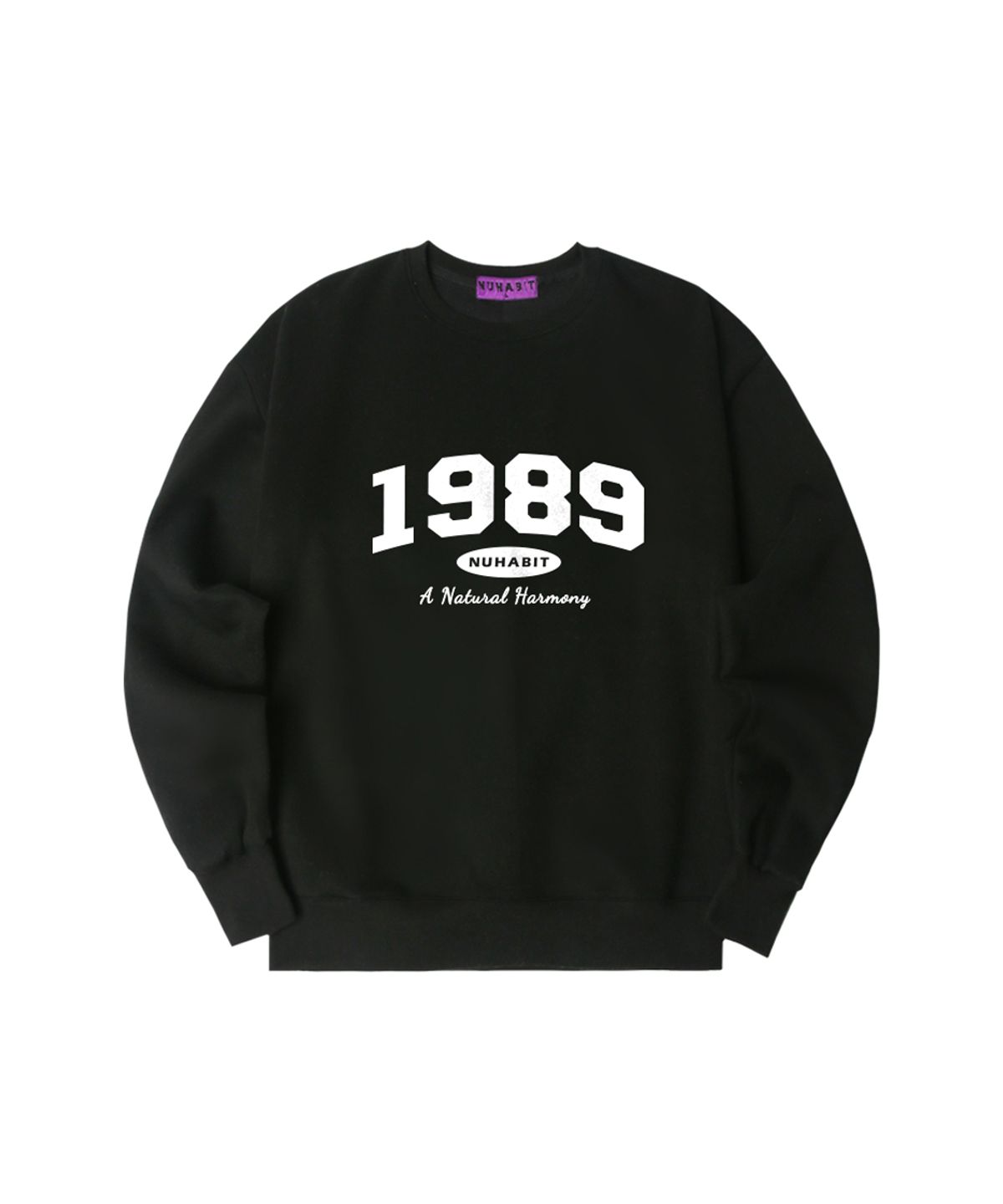 뉴해빗(NUHABIT) N/H DAILY CLOTHES 오버핏 기모 맨투맨_블랙 (SOM4-4NH1191)