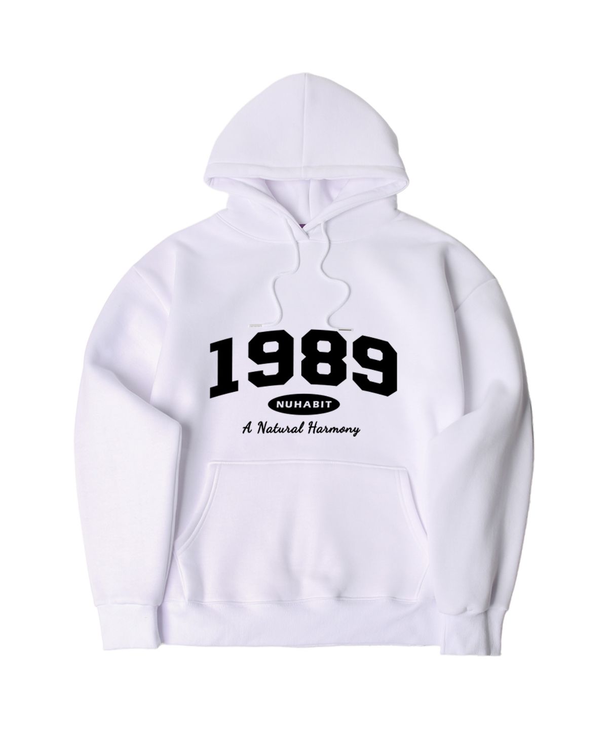 뉴해빗(NUHABIT) N/H DAILY CLOTHES 오버핏 기모 후드_화이트 (SOH4-4NH1191)