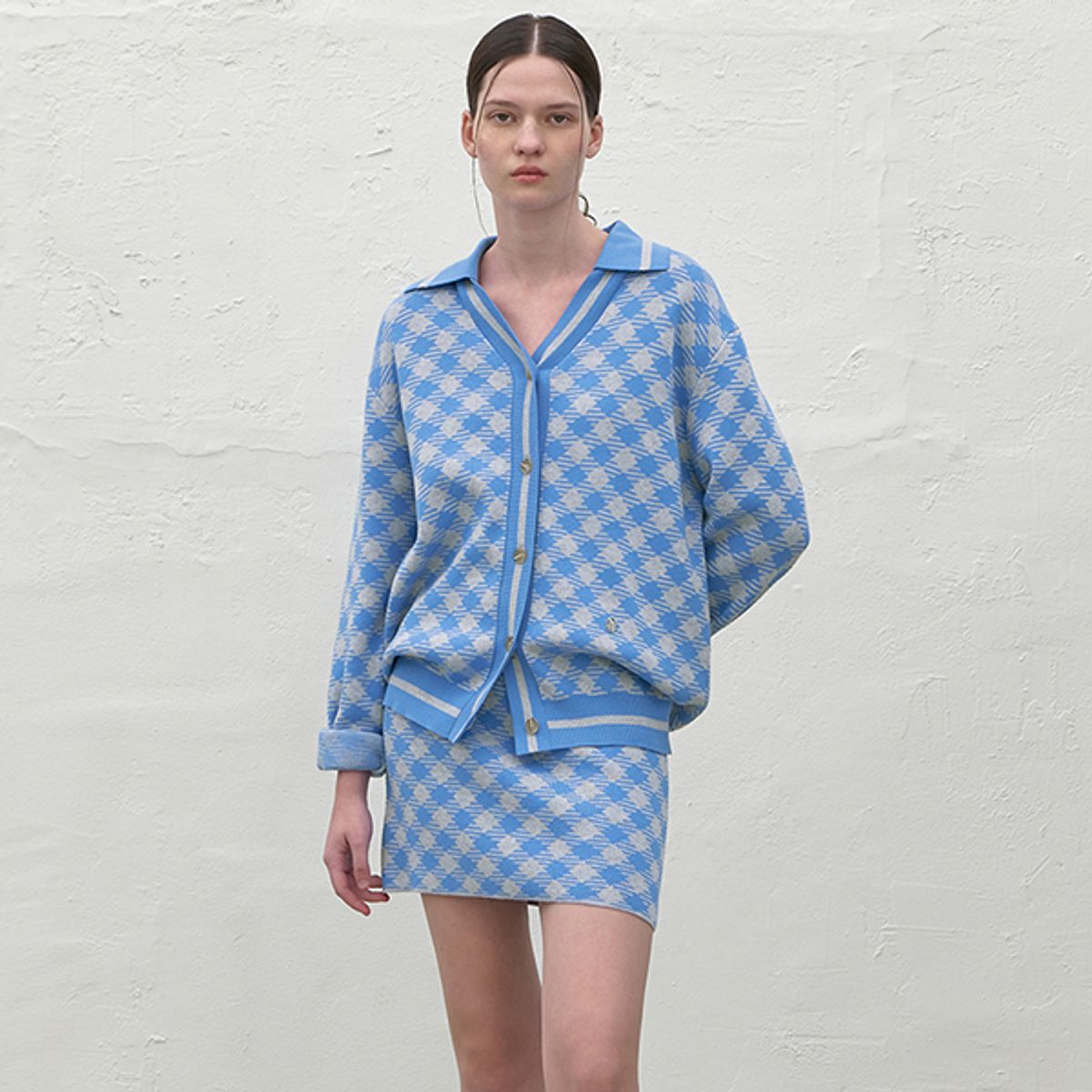 아틀리에 나인(ATELIER NAIN) CHECK JACQUARD SET-UP KNIT SKIRT(SK-4941)