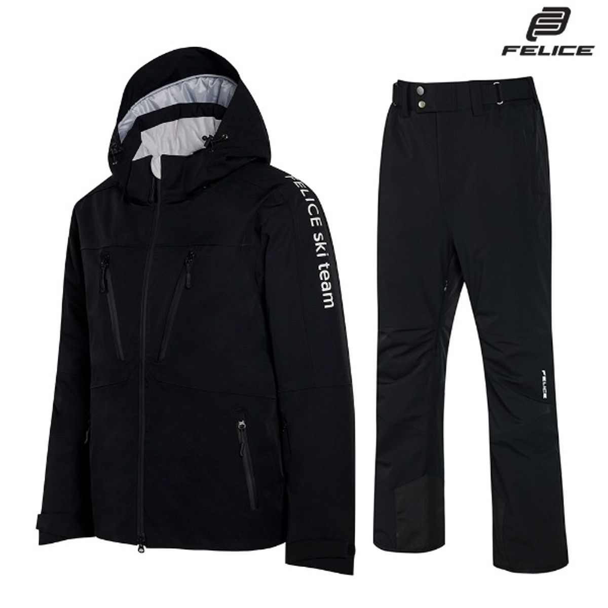 펠리체(FELICE) [SET] 제이든 퍼포먼스 스키복 보드복 남녀공용 세트 블랙