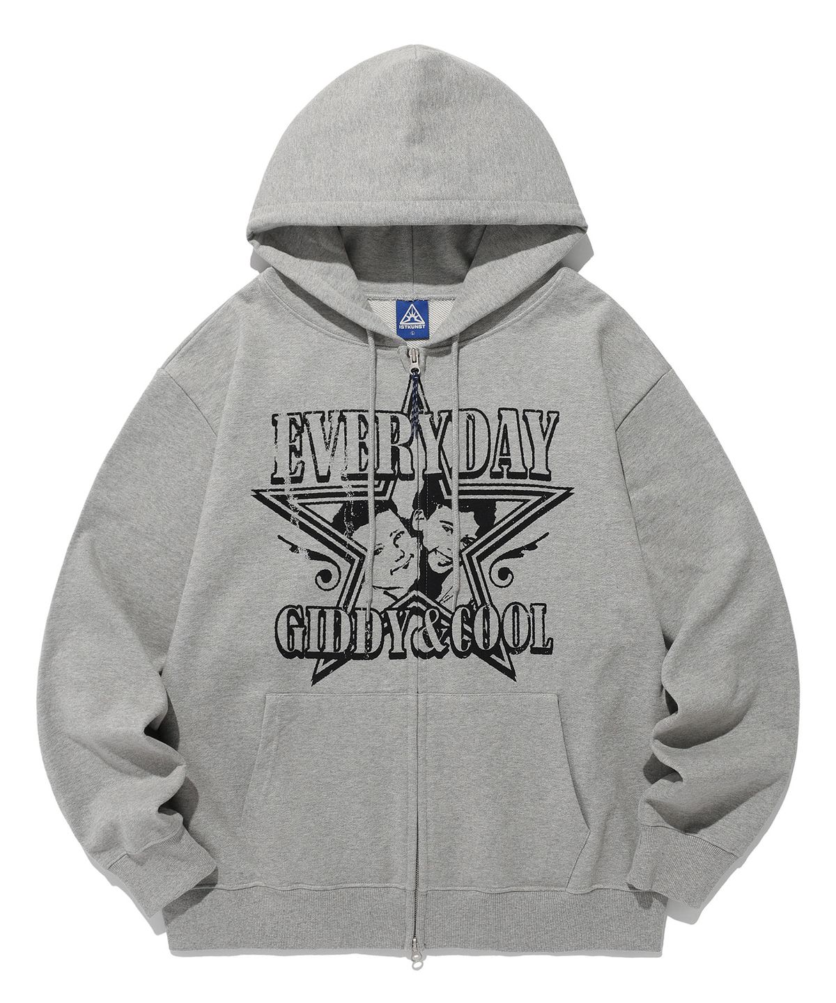 이스트쿤스트(ISTKUNST) G&C STAR VINTAGE HOOD ZIP UP_GREY(IK2ESMM483A)