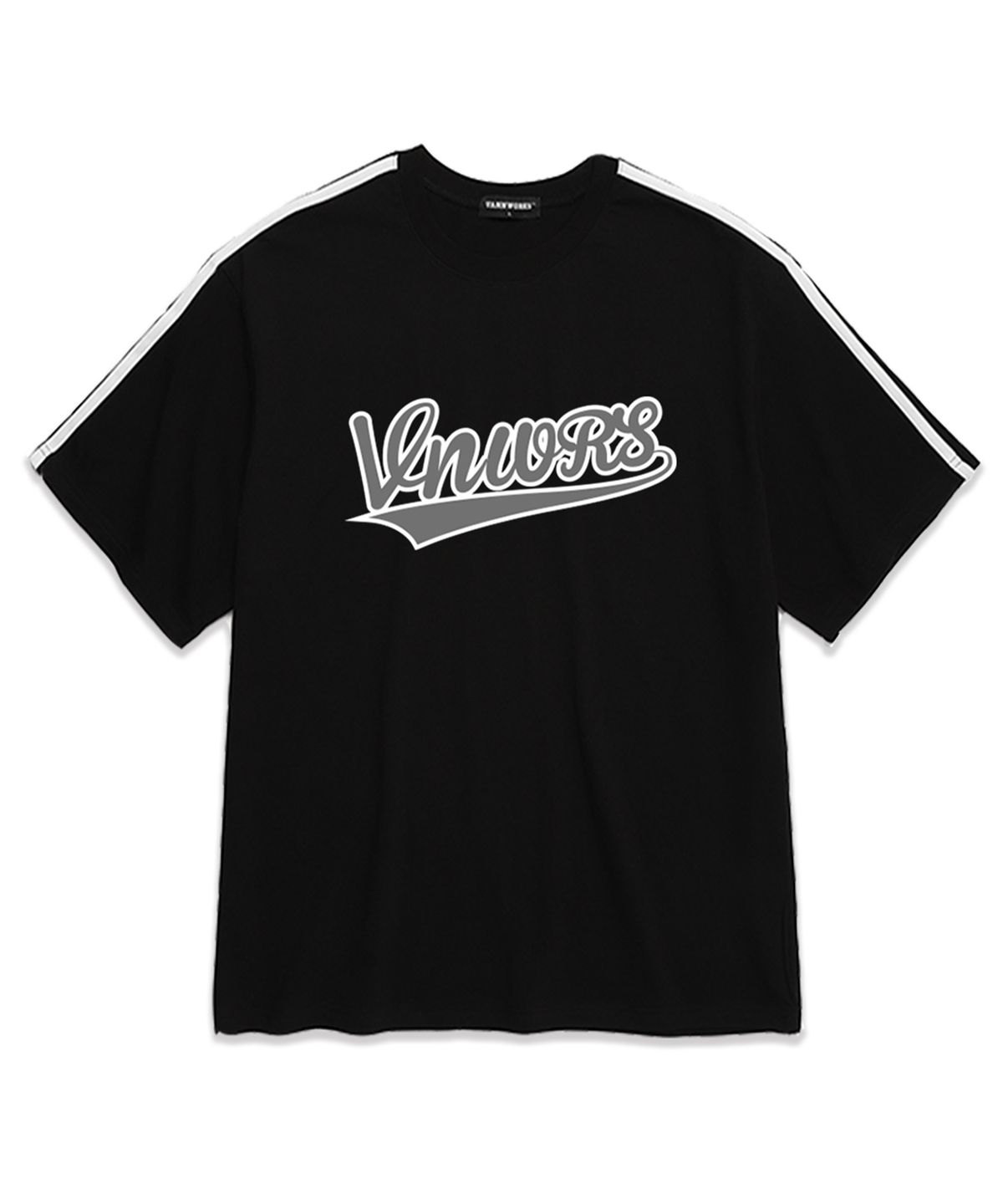 밴웍스(VANNWORKS) 소매 테잎 테일 로고  반팔 티셔츠 (VS0057) 블랙/그레이