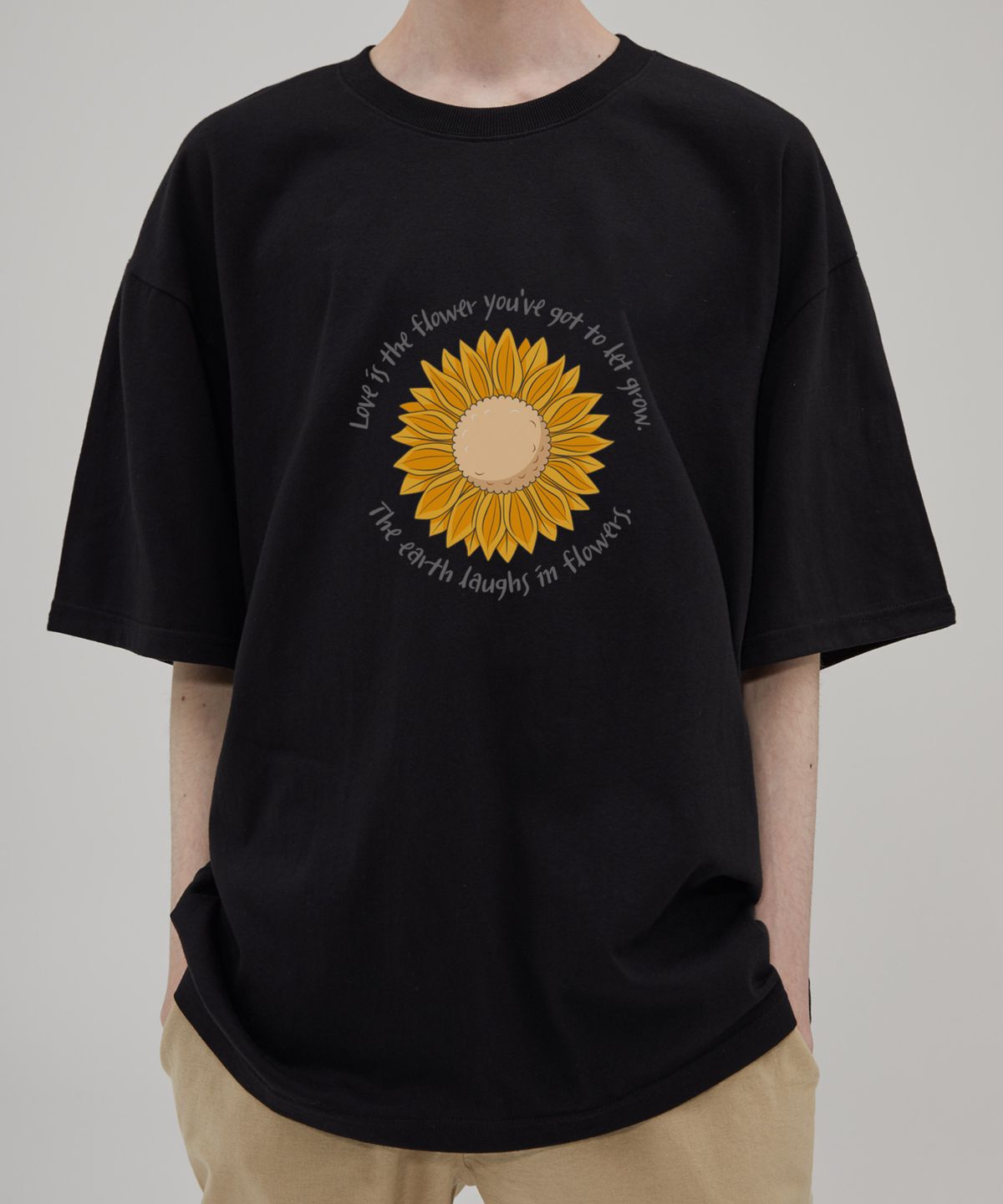 밴웍스(VANNWORKS) SUMFLOWER 오버핏 반팔 티셔츠 (VS0059) 블랙