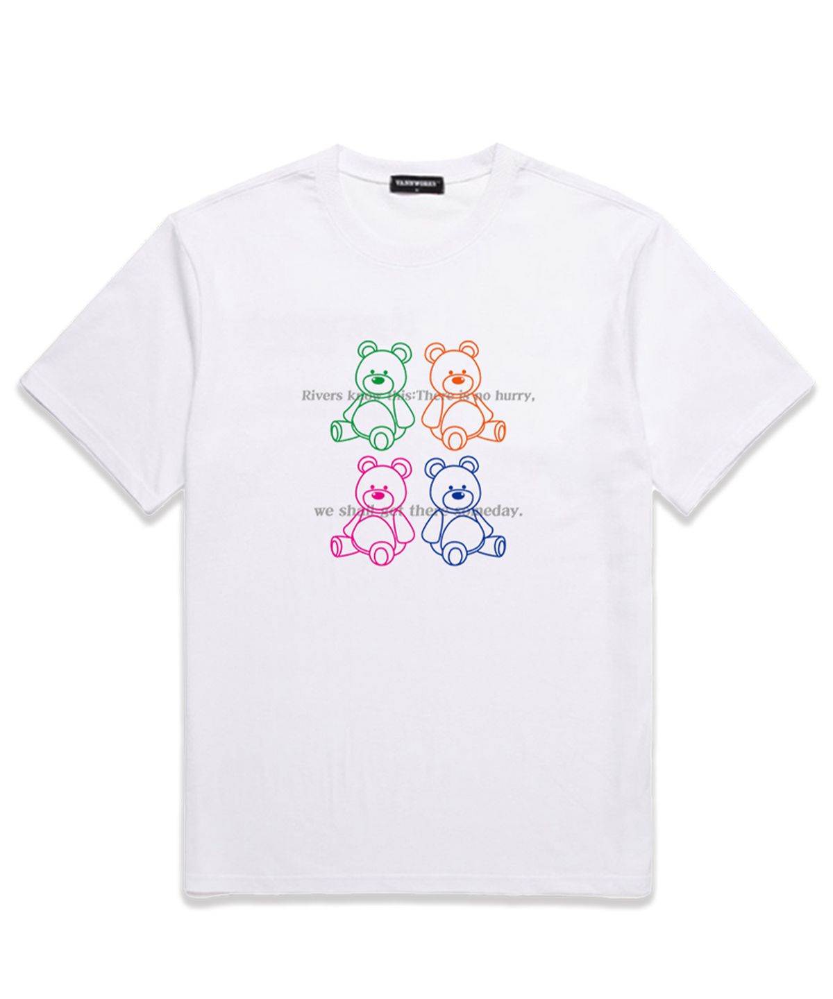 밴웍스(VANNWORKS) COLOR TEDDY 오버핏 반팔 티셔츠 (VS0060) 화이트