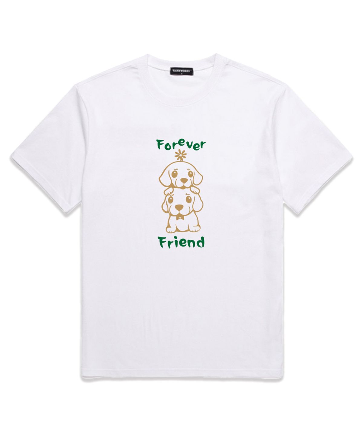 밴웍스(VANNWORKS) FRIEND DOGS 오버핏 반팔 티셔츠 (VS0061) 화이트