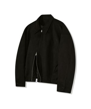 86-IRO161 히든 포켓 카라 스웨이드 자켓 블랙