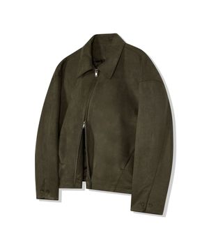 86-IRO161 히든 포켓 카라 스웨이드 자켓 카키