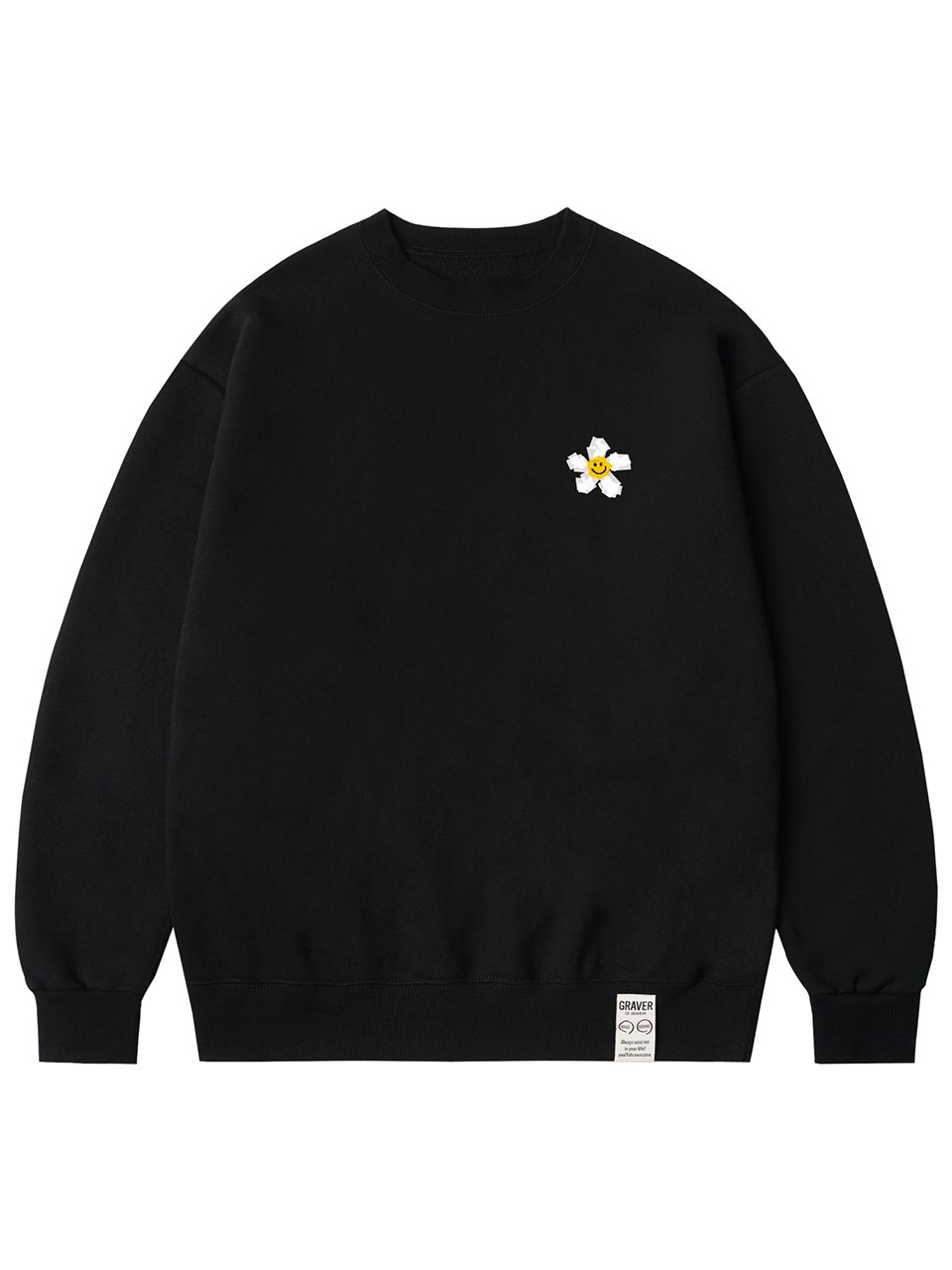 [GRAVER]★TAPE FLOWER SMILE SWEATSHIRT MUSINSA | GRAVER [UNISEX] Small Tape Flower Dot Smile