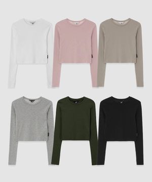 D. BASIC COTTON LONG SLEEVE T - 6 COLOR