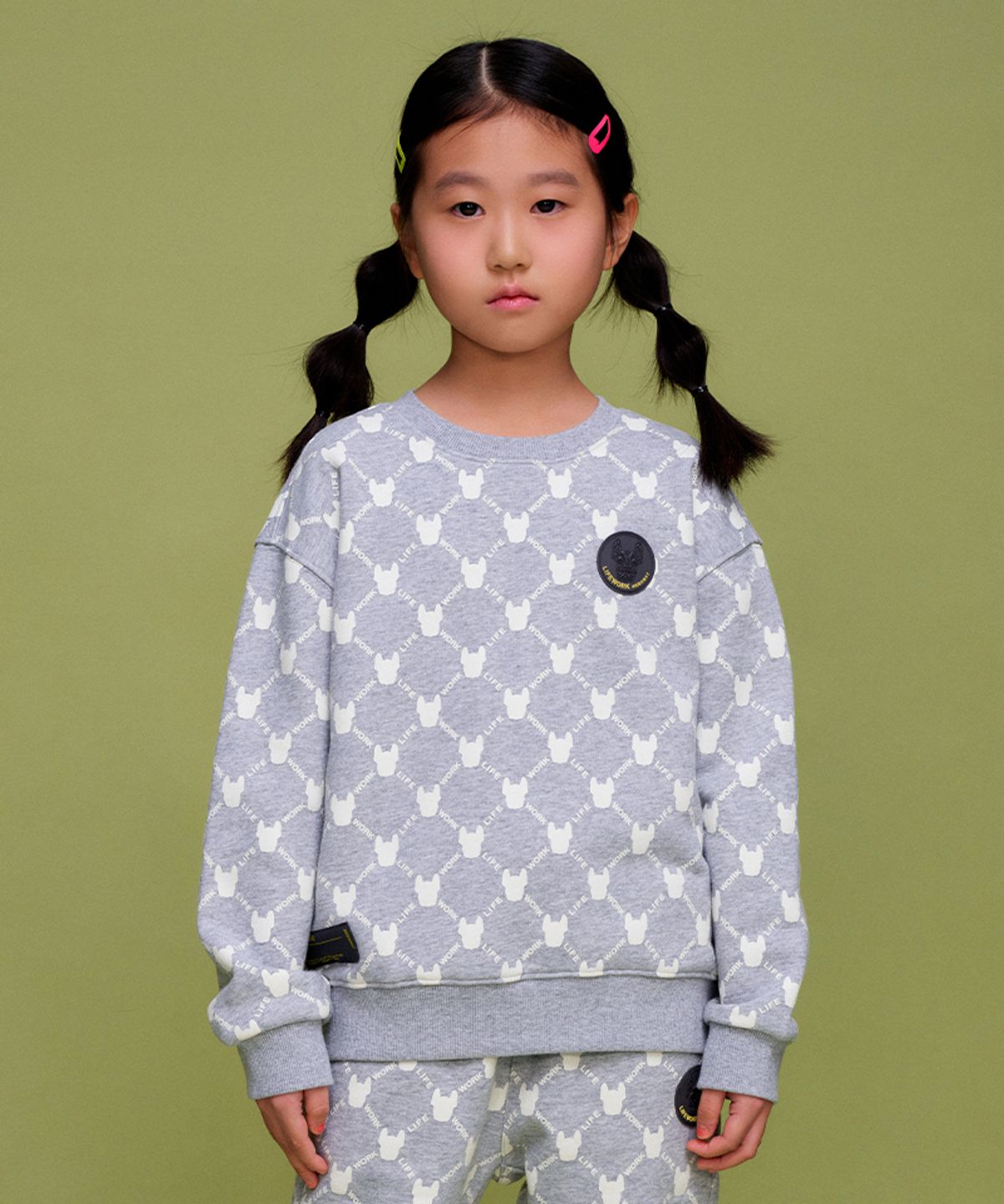 라이프워크 키즈(LIFEWORK KIDS) 키즈) 라도그램 패턴 뉴 맨투맨