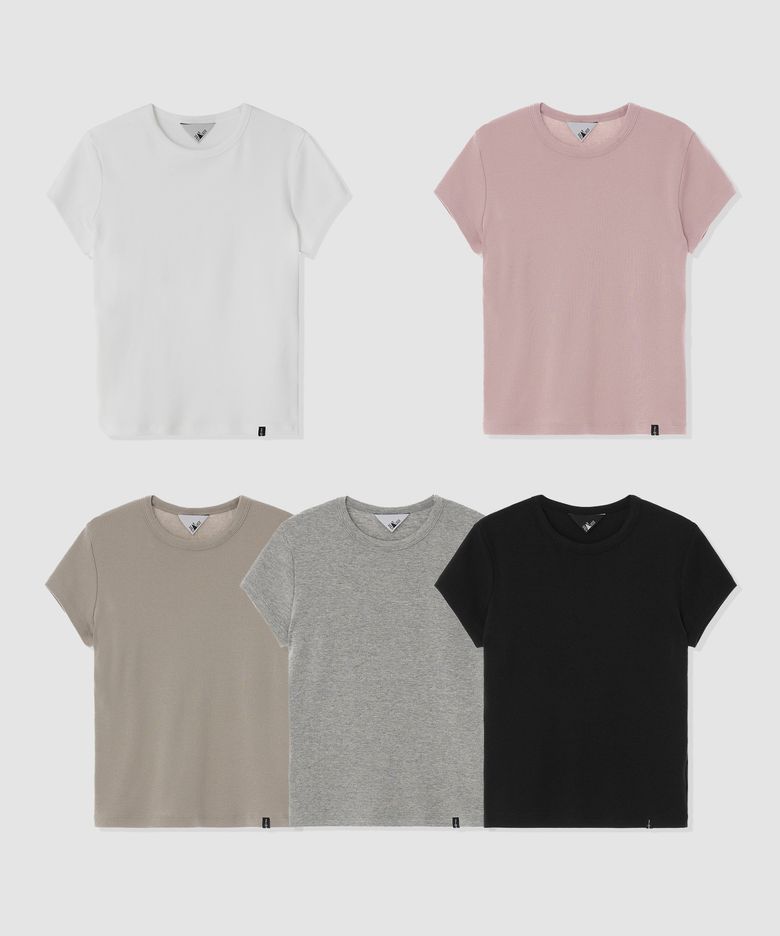 D. BASIC COTTON ROUND-NECK T - 5 COLOR