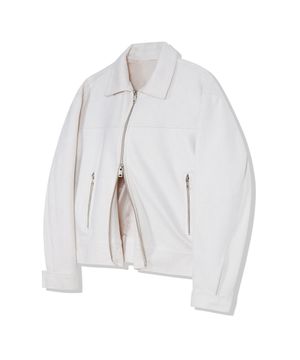 86-IRO237 바이커 칼라 스웨이드 자켓 아이보리