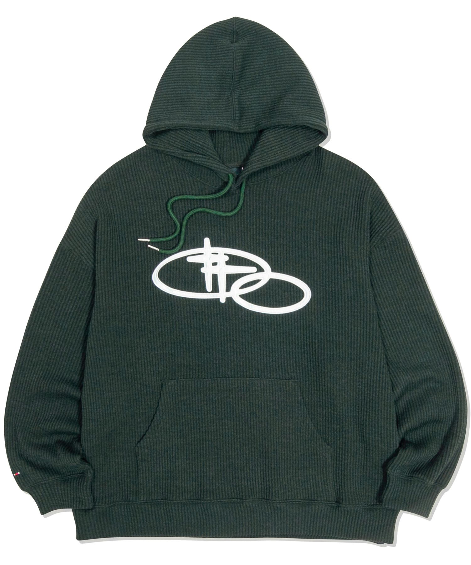MUSINSA公式 | ROMANTIC CROWN Shining logo knit hoodie_green
