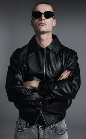 카라 블루종 투웨이 레더 자켓_블랙