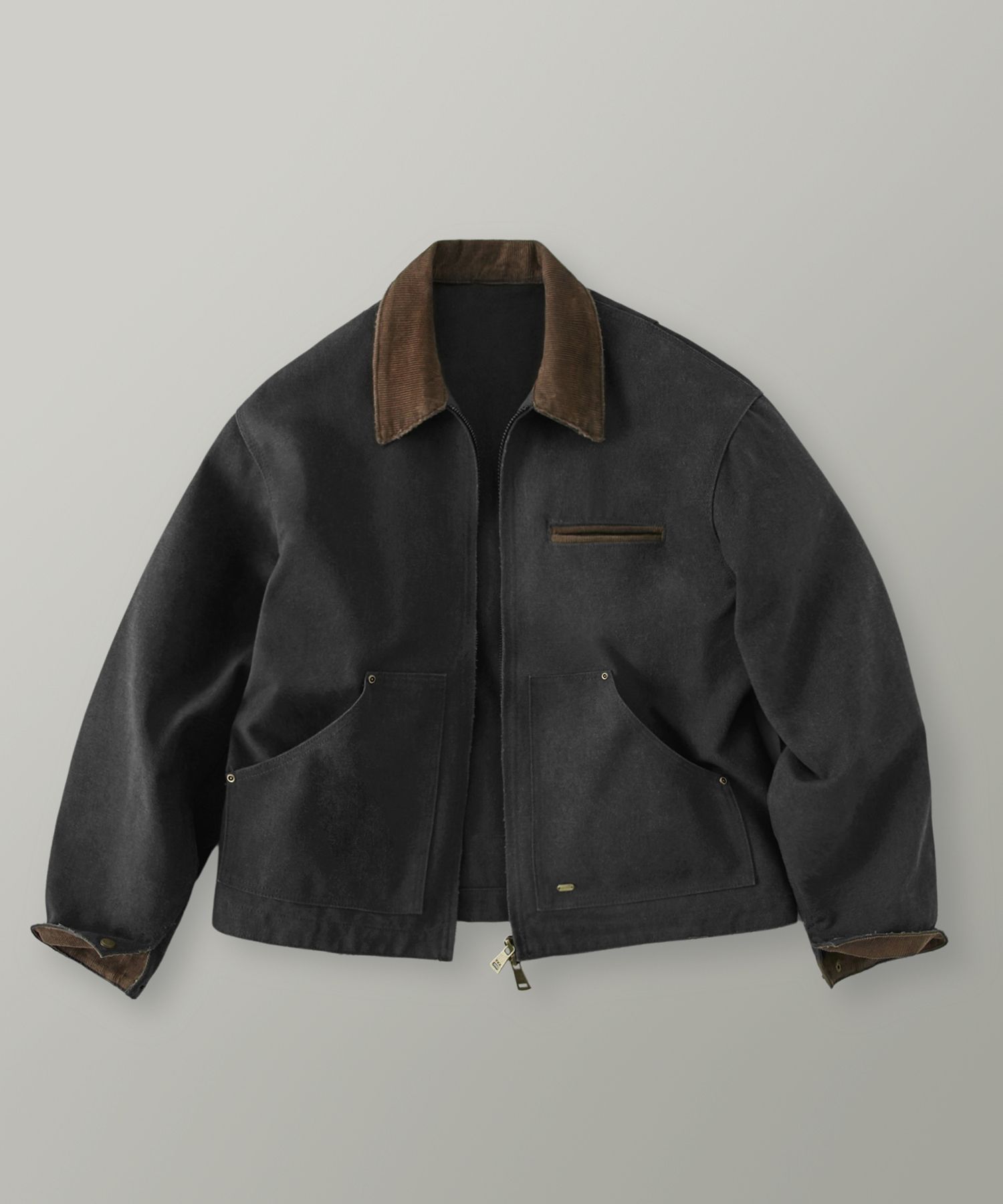 MUSINSA レザージャケット LAFUDGE FOR WOMAN タグ付き LAFUDGE FOR WOMAN] Buffing leather minimal blouson_Black