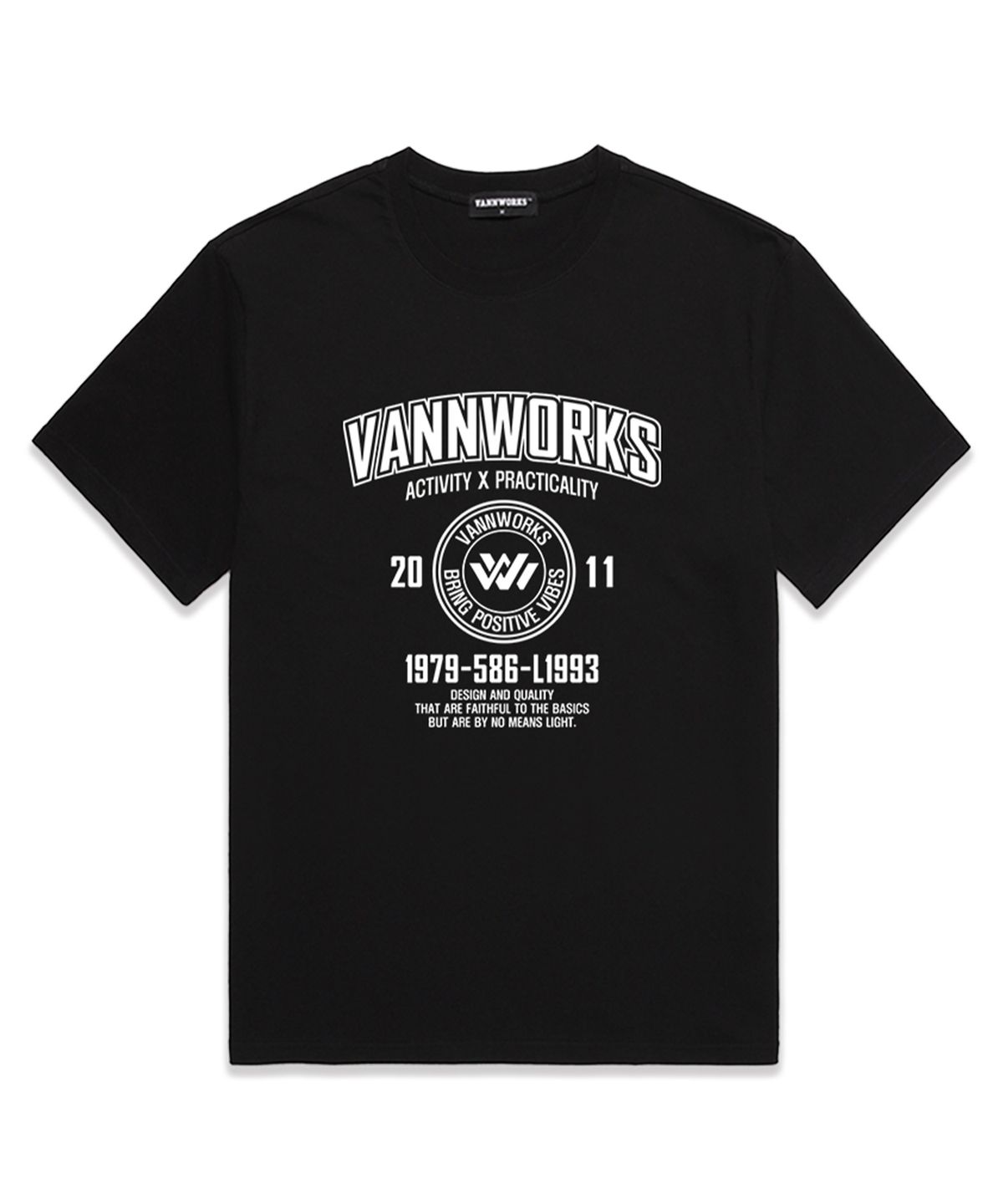 밴웍스(VANNWORKS) ACTIVITY ARCH 오버핏 반팔 티셔츠 (VS0062) 블랙